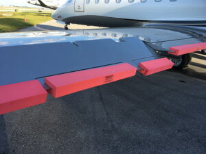 Learjet 45 with trailing edge protection