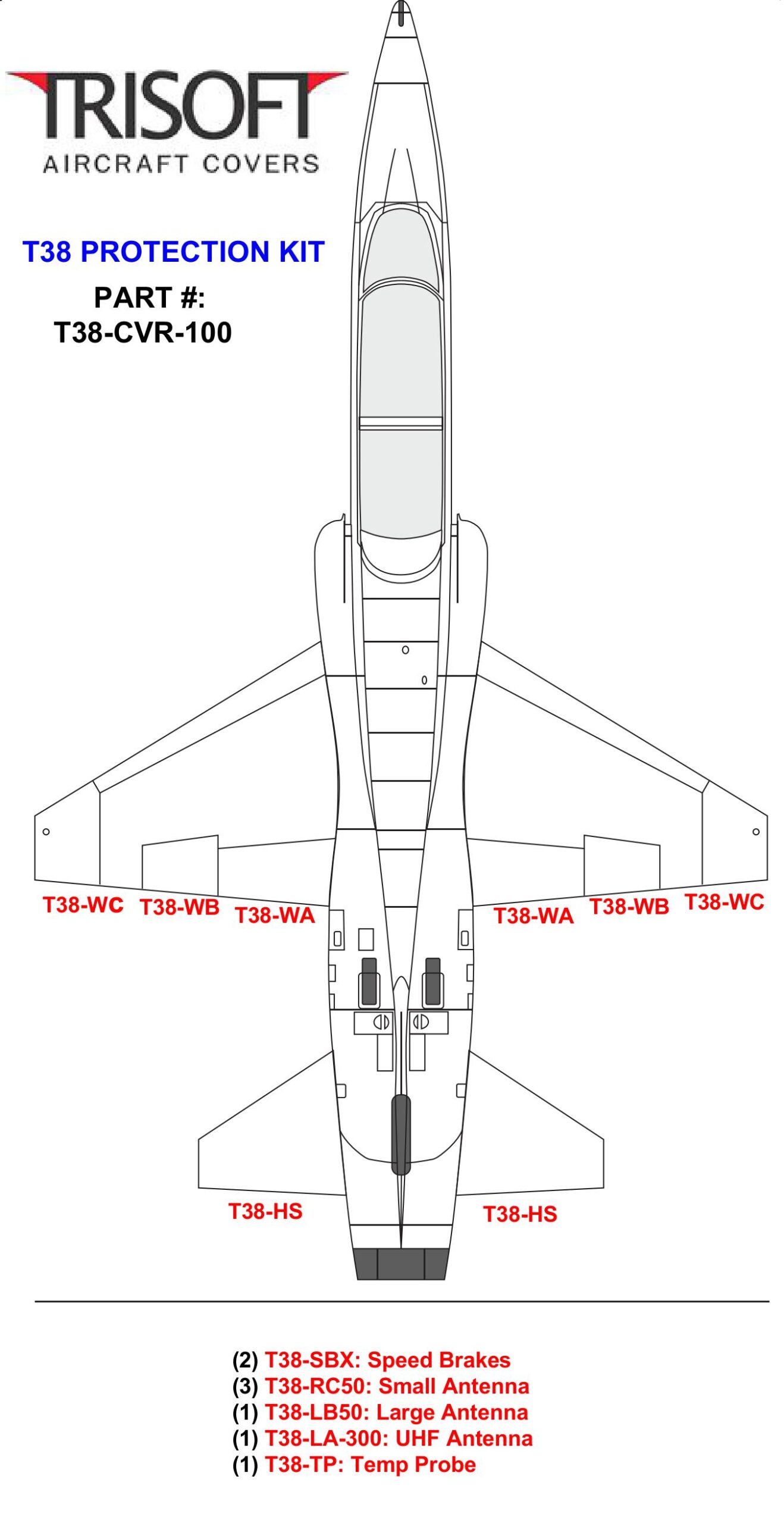 T38 Talon Protection Kit - Trisoft Aircraft Covers